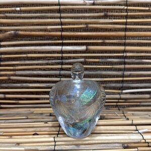 Vintage Perfume Bottle Glass Artisan Iridescent Blown Glass Vanity Art Glass